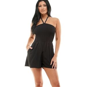 Lily Rose Smocked Tied Neck Romper,  Size: Medium,